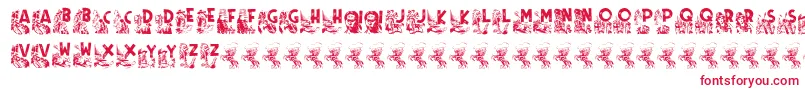 Rodeo CIES CAPS II-Schriftart – Rote Schriften auf weißem Hintergrund