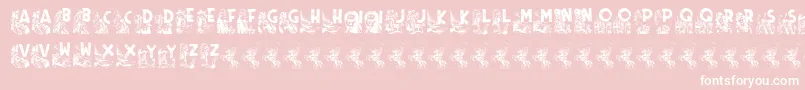 Rodeo CIES CAPS II-fontti – valkoiset fontit vaaleanpunaisella taustalla
