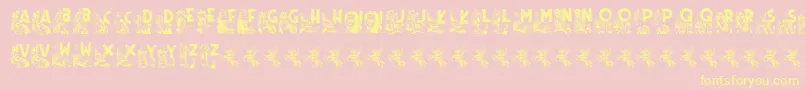 Rodeo CIES CAPS II Font – Yellow Fonts on Pink Background