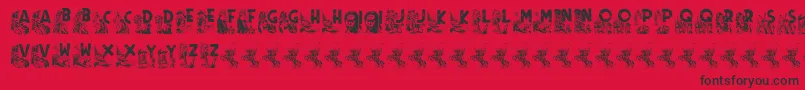 Rodeo CIES CAPS II Font – Black Fonts on Red Background