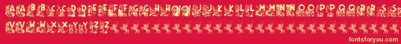 Rodeo CIES CAPS II Font – Yellow Fonts on Red Background