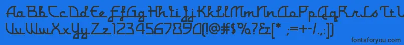 フォントMontereypopsiclenf – 黒い文字の青い背景