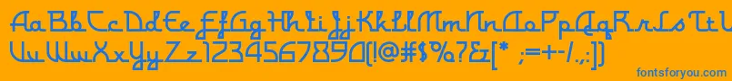 フォントMontereypopsiclenf – オレンジの背景に青い文字