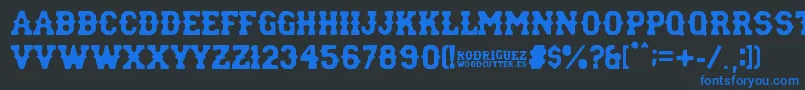 rodriguez Font – Blue Fonts on Black Background