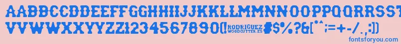 rodriguez Font – Blue Fonts on Pink Background