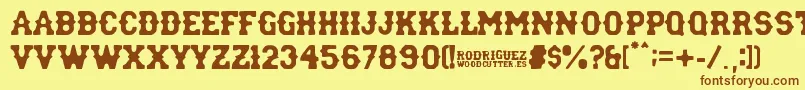 rodriguez Font – Brown Fonts on Yellow Background