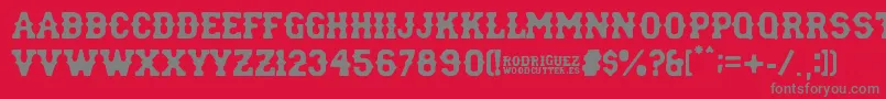 rodriguez Font – Gray Fonts on Red Background