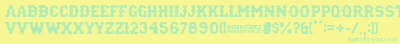 rodriguez Font – Green Fonts on Yellow Background