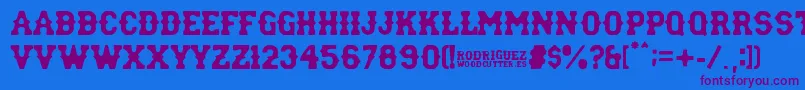 rodriguez Font – Purple Fonts on Blue Background