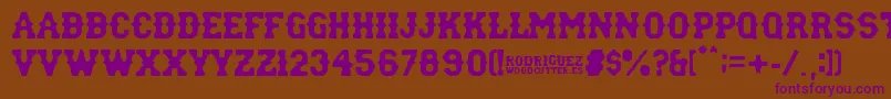rodriguez Font – Purple Fonts on Brown Background