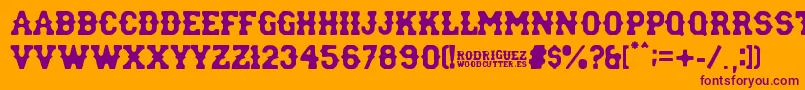 rodriguez Font – Purple Fonts on Orange Background