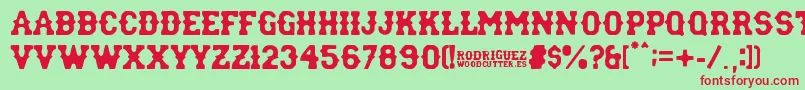 rodriguez Font – Red Fonts on Green Background