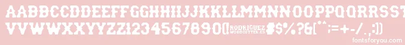 rodriguez Font – White Fonts on Pink Background