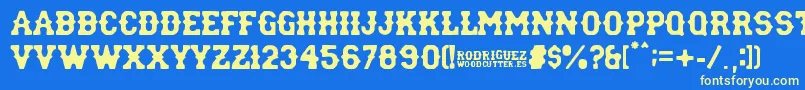 rodriguez Font – Yellow Fonts on Blue Background