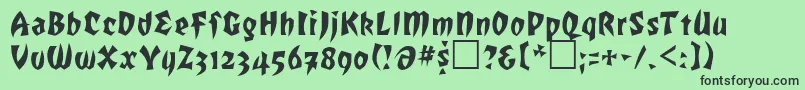 ROF     Font – Black Fonts on Green Background
