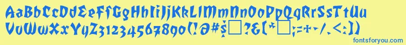 ROF     Font – Blue Fonts on Yellow Background