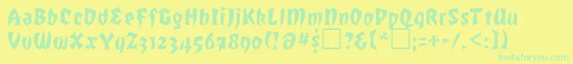 ROF     Font – Green Fonts on Yellow Background