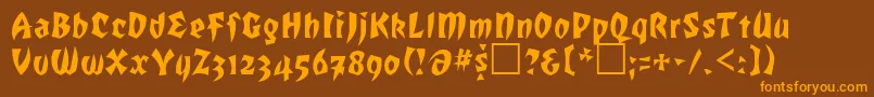 ROF     Font – Orange Fonts on Brown Background
