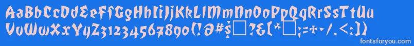 ROF     Font – Pink Fonts on Blue Background