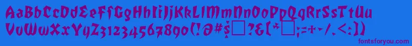 ROF     Font – Purple Fonts on Blue Background