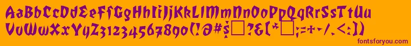 ROF     Font – Purple Fonts on Orange Background