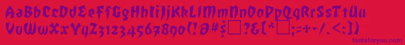 ROF     Font – Purple Fonts on Red Background