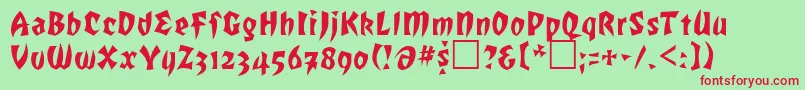 ROF     Font – Red Fonts on Green Background