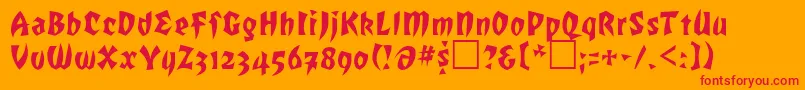 ROF     Font – Red Fonts on Orange Background