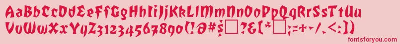 ROF     Font – Red Fonts on Pink Background