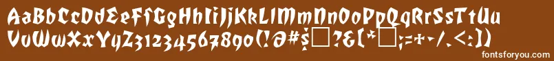 ROF     Font – White Fonts on Brown Background