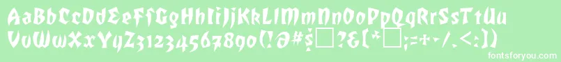 ROF     Font – White Fonts on Green Background