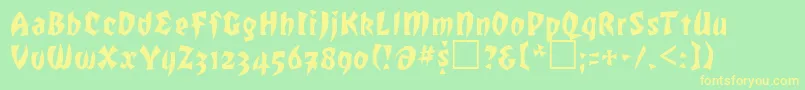 ROF     Font – Yellow Fonts on Green Background