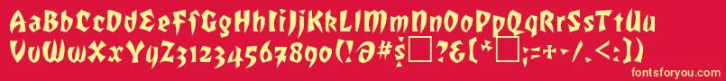 ROF     Font – Yellow Fonts on Red Background