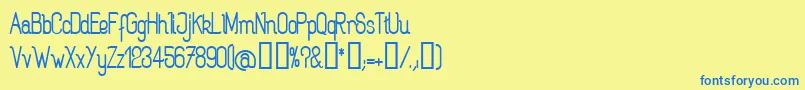 フォントROGAB    – 青い文字が黄色の背景にあります。