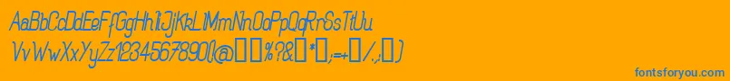 フォントROGABI   – オレンジの背景に青い文字