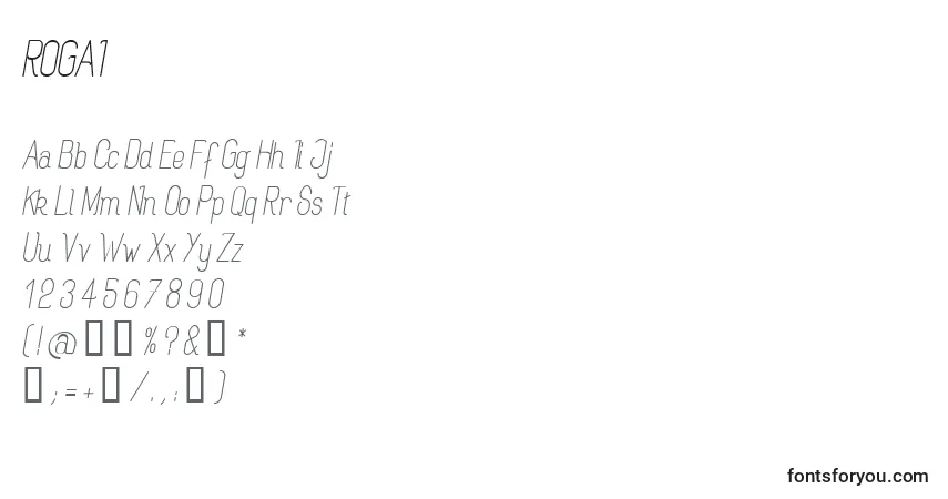 A fonte ROGAI    (138984) – alfabeto, números, caracteres especiais