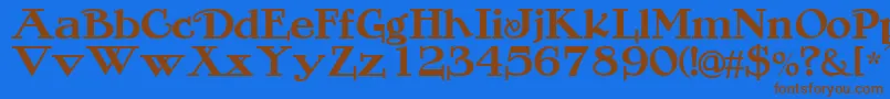 ROGERS Font – Brown Fonts on Blue Background