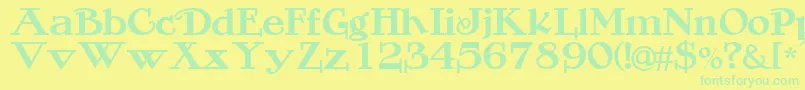 ROGERS Font – Green Fonts on Yellow Background