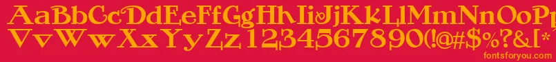 フォントROGERS – 赤い背景にオレンジの文字