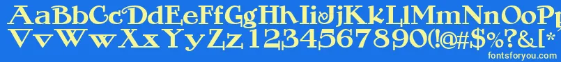 ROGERS Font – Yellow Fonts on Blue Background