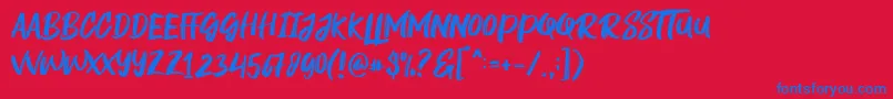 Rogeu Font – Blue Fonts on Red Background