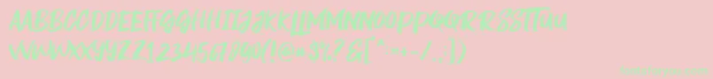 Rogeu Font – Green Fonts on Pink Background