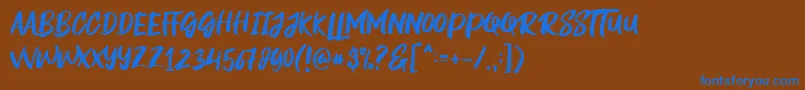 Rogeu Font – Blue Fonts on Brown Background
