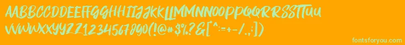 Rogeu Font – Green Fonts on Orange Background
