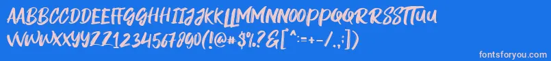Rogeu Font – Pink Fonts on Blue Background