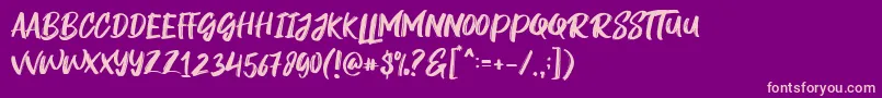 Rogeu-Schriftart – Rosa Schriften auf violettem Hintergrund