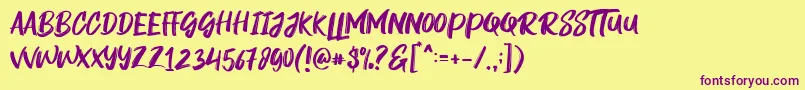 Rogeu Font – Purple Fonts on Yellow Background