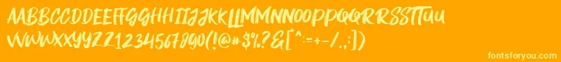 Rogeu Font – Yellow Fonts on Orange Background