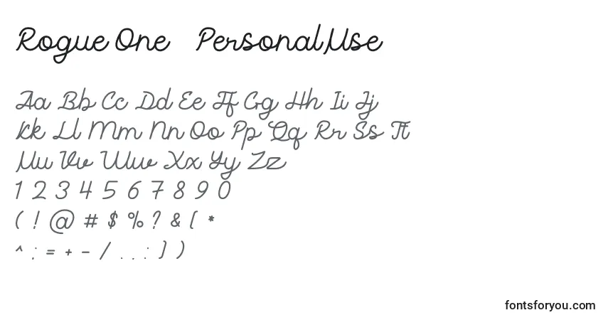 Rogue One   PersonalUse Font – alphabet, numbers, special characters