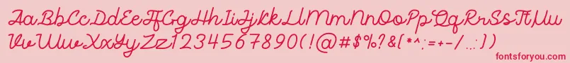 Rogue One   PersonalUse Font – Red Fonts on Pink Background